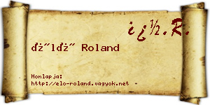 Élő Roland névjegykártya